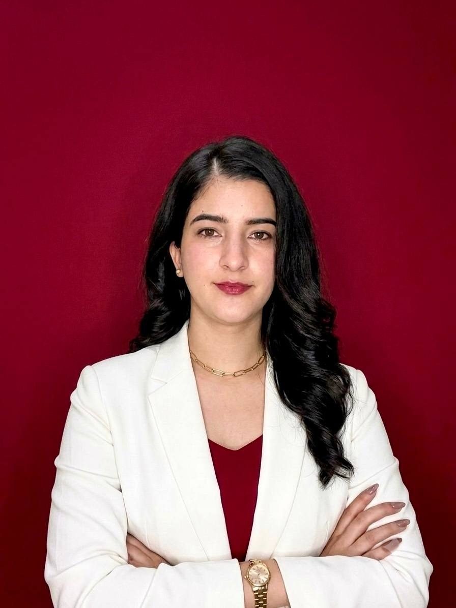 Jagdeep Kaur, Confidence Strategist, in a white blazer